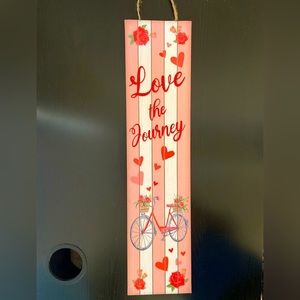 COPY - EMBELLISHED VERTICAL GLITTERED “LOVE THE JOURNEY” WALL DECOR LARGE SIGN